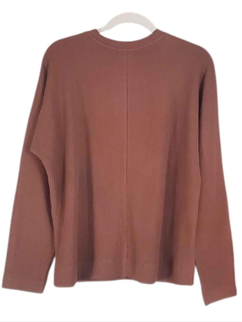 J.Jill Relaxed Waffle Longsleeves Top Cafe 100% Cotton Travel M - Picture 4 of 9